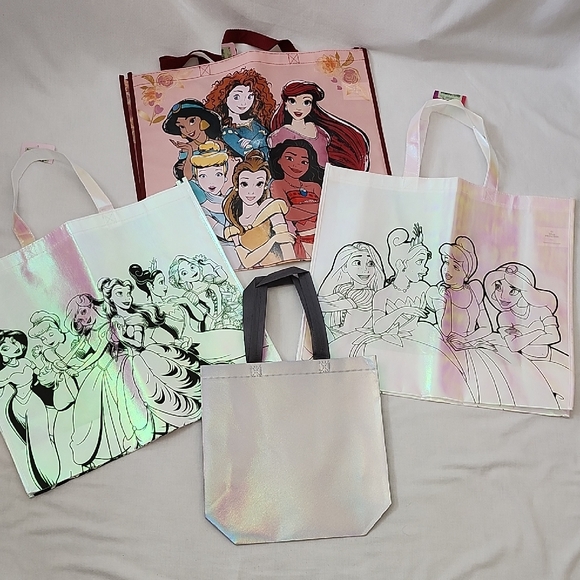 Disney Handbags - Set of Disney Princess Reusable Totes  with a Bonus Silver Tote